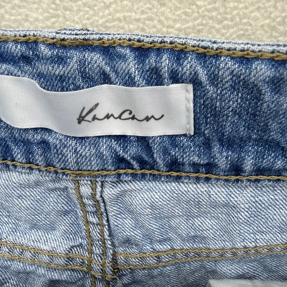 Kancan Denim Shorts Womens 5/26 Blue Distressed High Rise Raw Hem‎ Summer